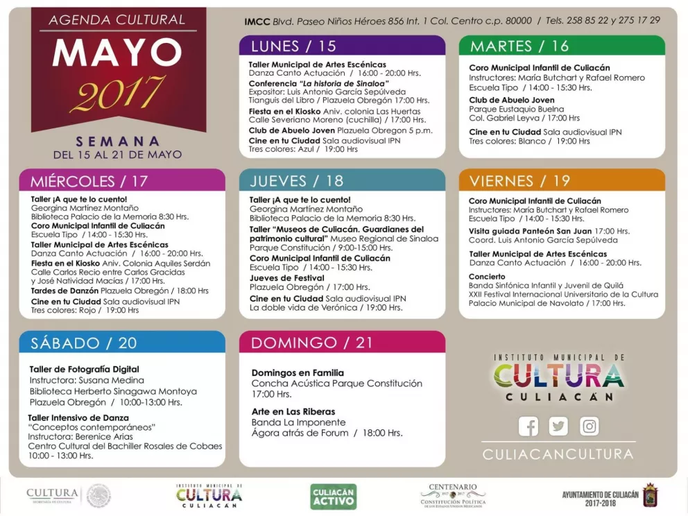 Actividades culturales en Culiacán -Agenda Cultural Semanal-