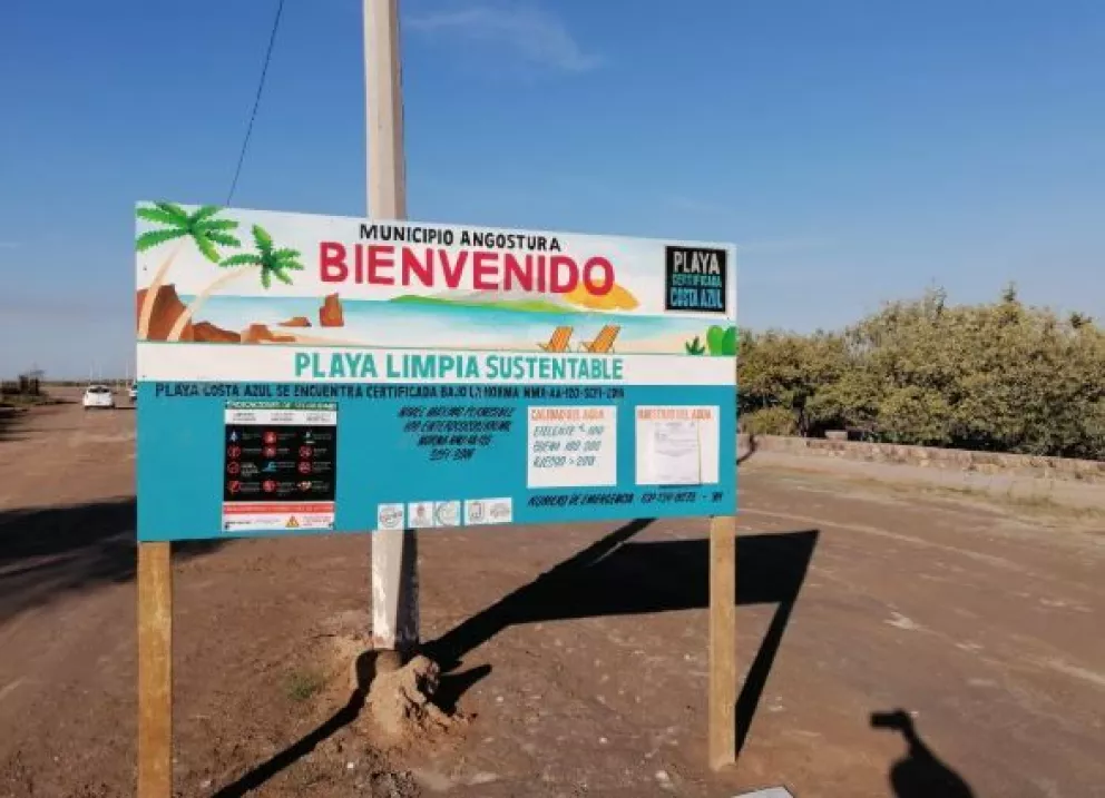 Certifican a Costa Azul en Angostura como Playa Limpia