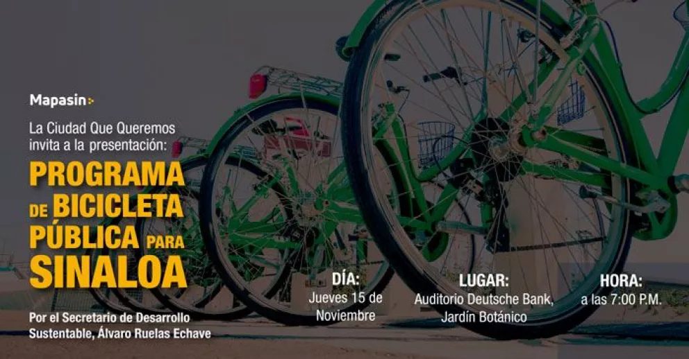 Presentarán Programa de Bicicleta Pública para Sinaloa