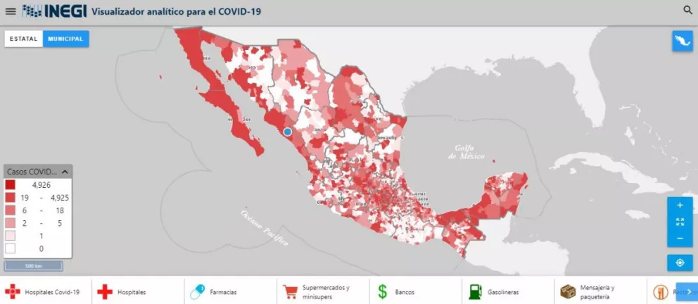 Mapa de COVID-19 del INEGI: Identifica riesgos por el virus