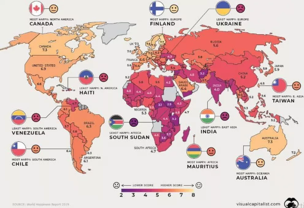 Descubre los países más felices del mundo