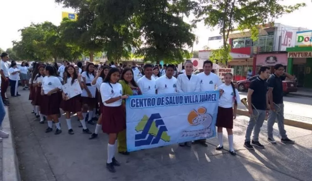 Marchan en Villa Juárez en contra del tabaquismo