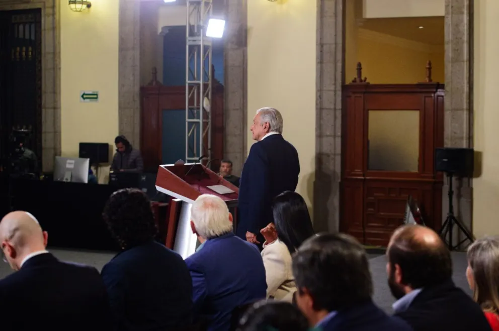 Andrés Manuel López Obrador durante su conferencia de prensa.