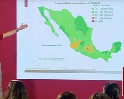 Mil 890 Confirmados de coronavirus en México